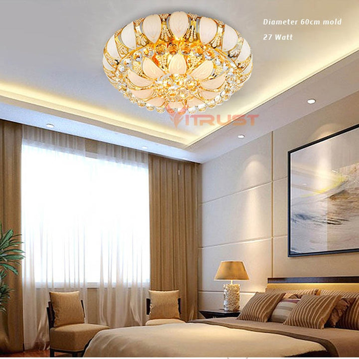 Luxury Lustre Modern Crystal Chandelier Chrome Finish LED Ceiling Lamp for Livingroom Bedroom Indoor Lamp 110-240v