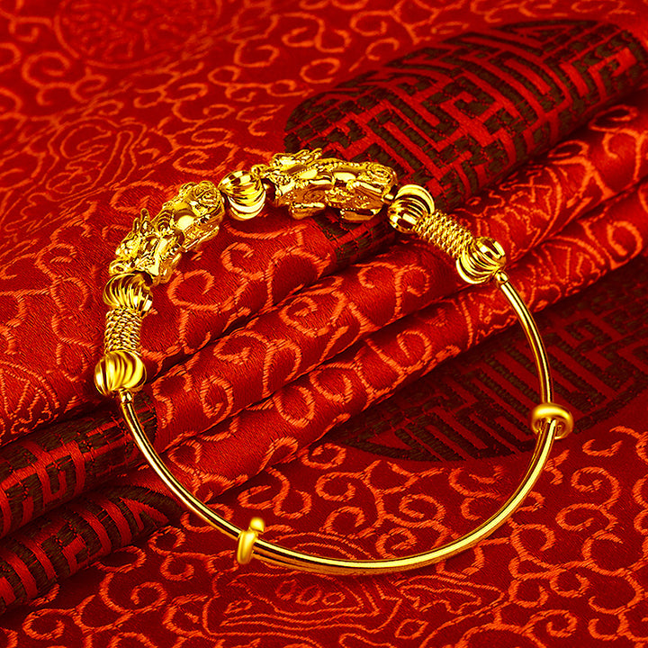 Exquisite adjustable transfer beads 14k gold bracelets womens jewelry