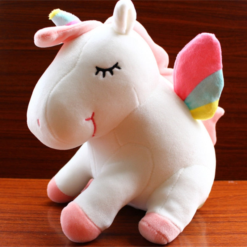 new arrive 25 50cm luminous stuffed unicorn toys gleamy animal doll lovely animals birthday gift for kids baby super quality