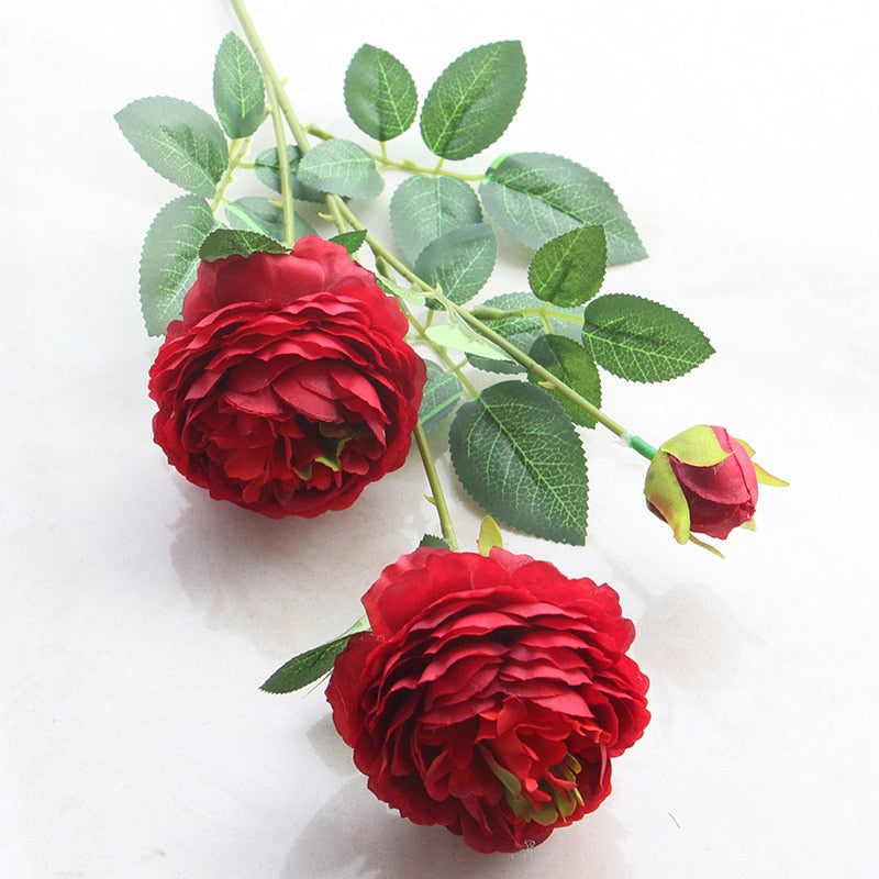 Beautiful rose peony artificial silk flowers small bud wedding bouquet décor