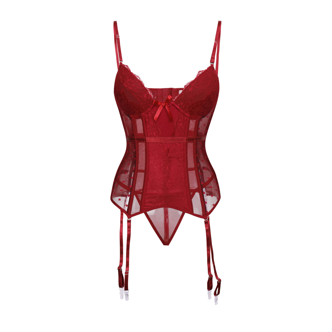 Womens steel boned bustier dress lace up lingerie waist cincher corset top