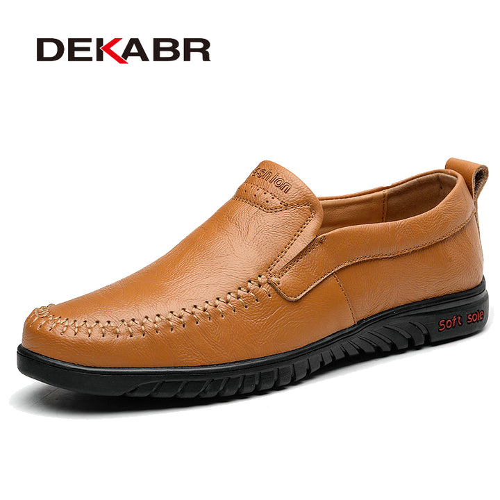 DEKABR Men Shoes Genuine Leather Comfortable Men Casual Shoes Footwear Chaussures Flats Men Slip on Lazy Shoes Zapatos Hombre