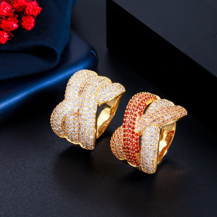 Multi color full diamond band rings 5a cubic zirconia for girls