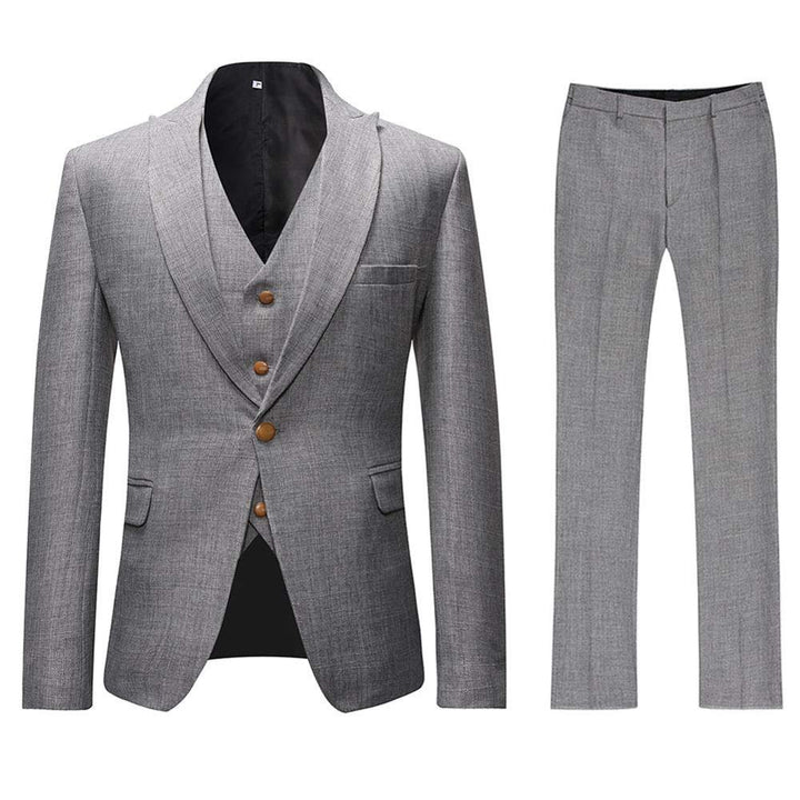 JACKETOWN Latest Designs Wholesale Tuxedo Men Slim Fit Suits Wedding Suits Business Suits Three Piece Polyester Fabric