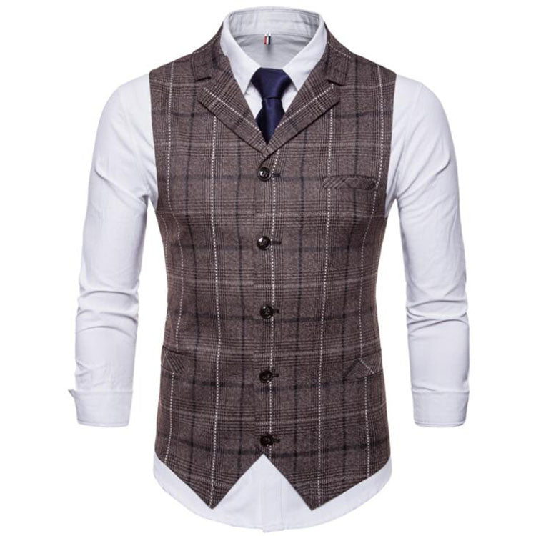 Mens Vest Casual Business Suit Vests Lattice Waistcoat Sleeveless Smart Top