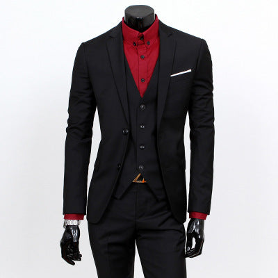 Blazers Pants Vest Set Mens Fashion Three Piece Suit Sets / Male Business Casual Coat Jacket Waistcoat Trousers Blazer