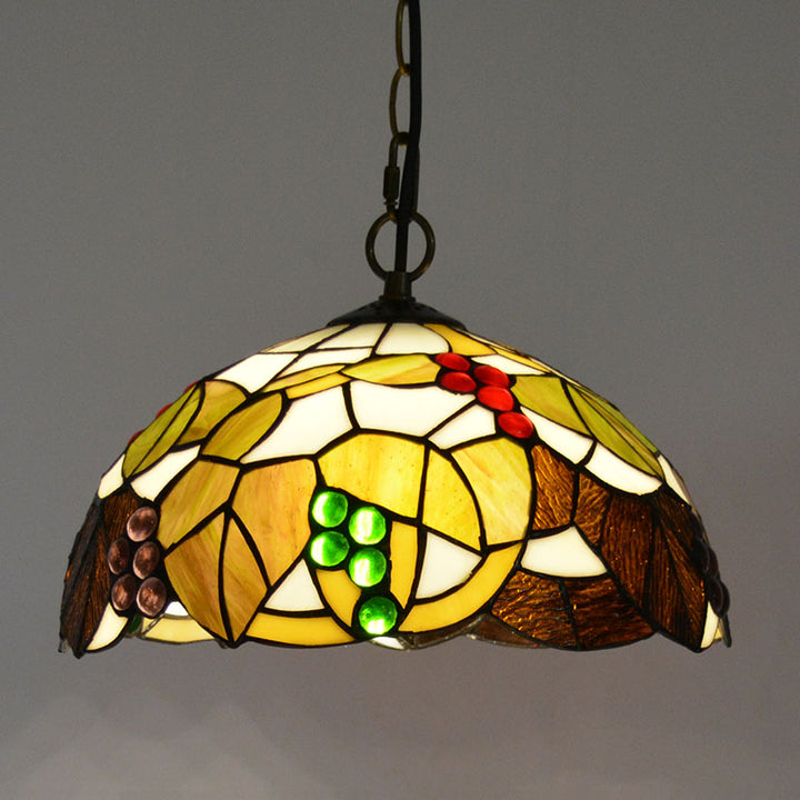 LongHuiJing Tiffany Fallen Leaves Chandelier Stained Glass Pendant Lamps Tiffany Lights