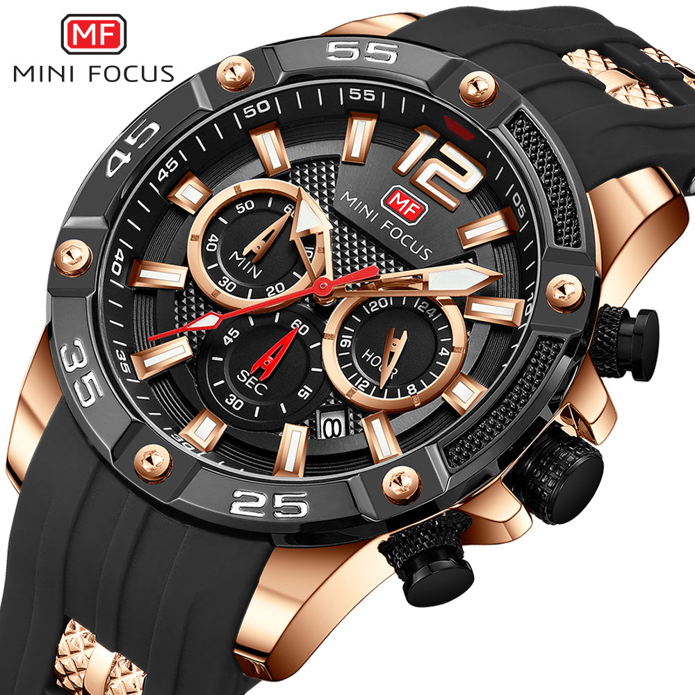 Mens quartz movement wrist watch waterproof