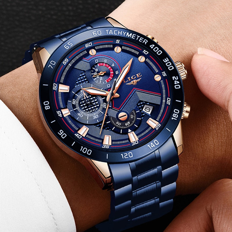 Mens watches top brand luxury sports chronograph quartz