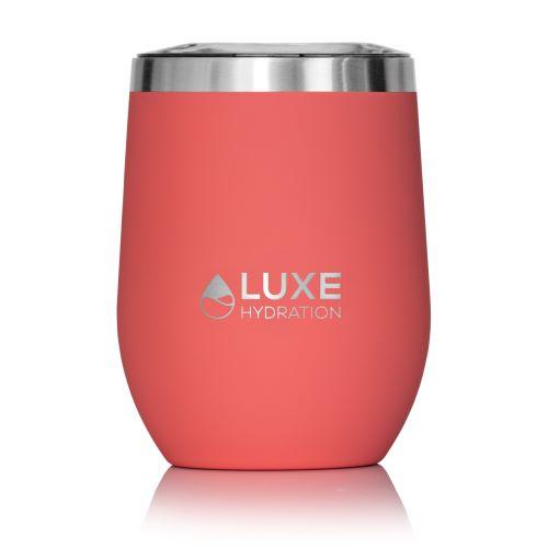 12oz insulated stainless steel wine tumbler coral