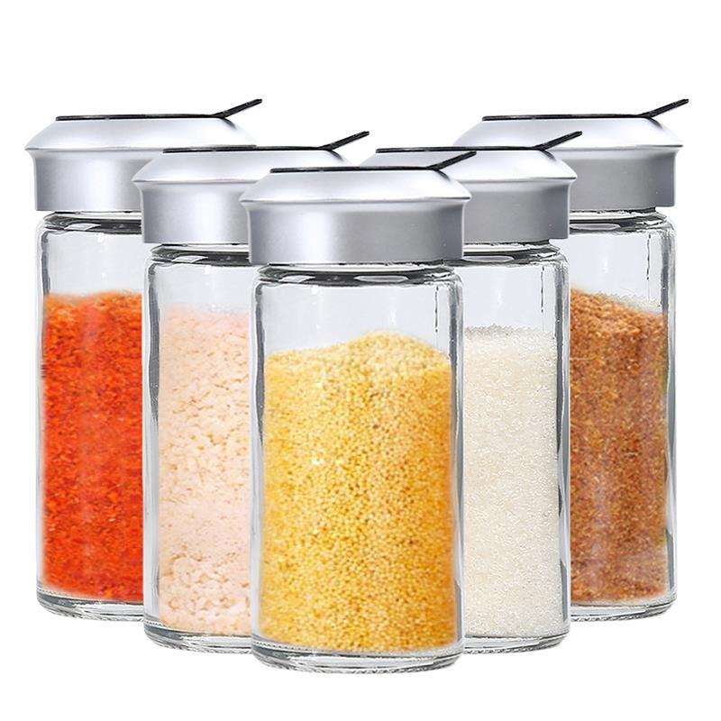 10pcs 8pcs 1pc transparent glass kitchen gadgets spice pepper shaker spice ja