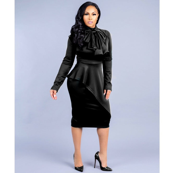 Winter slim hip midi women night club clothes pencil dresses plus size