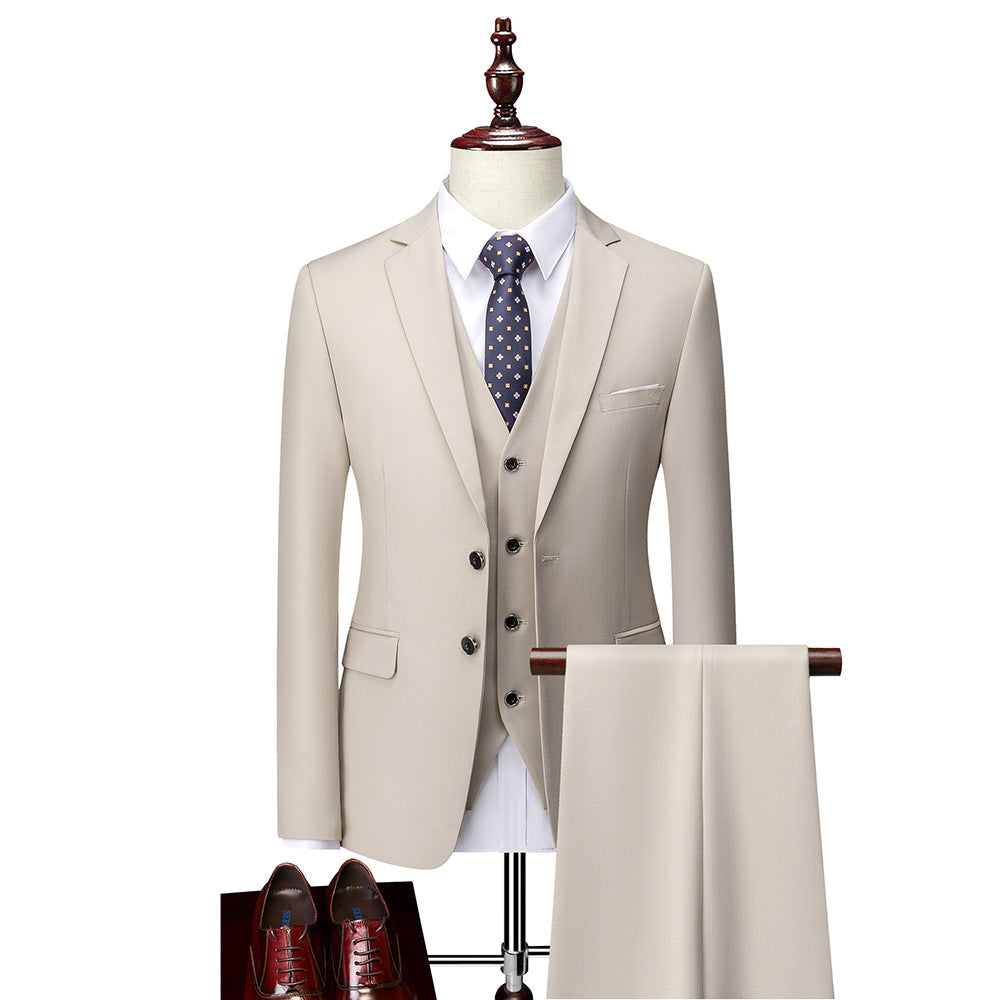 Luxury Men Wedding Suit (Jacket+Pants+Vest) Male Blazers Costume Business Formal Party Classic Slim Fit Suits for Men