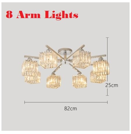 Modern Chrome Led Ceiling Chandelier Lighting Crystal