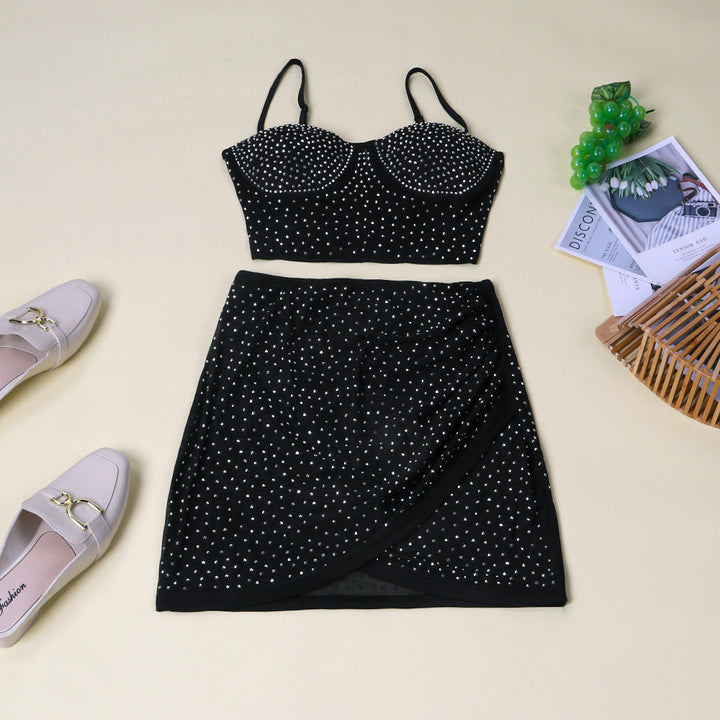 Women v neck backless bling dress party wear sequins
