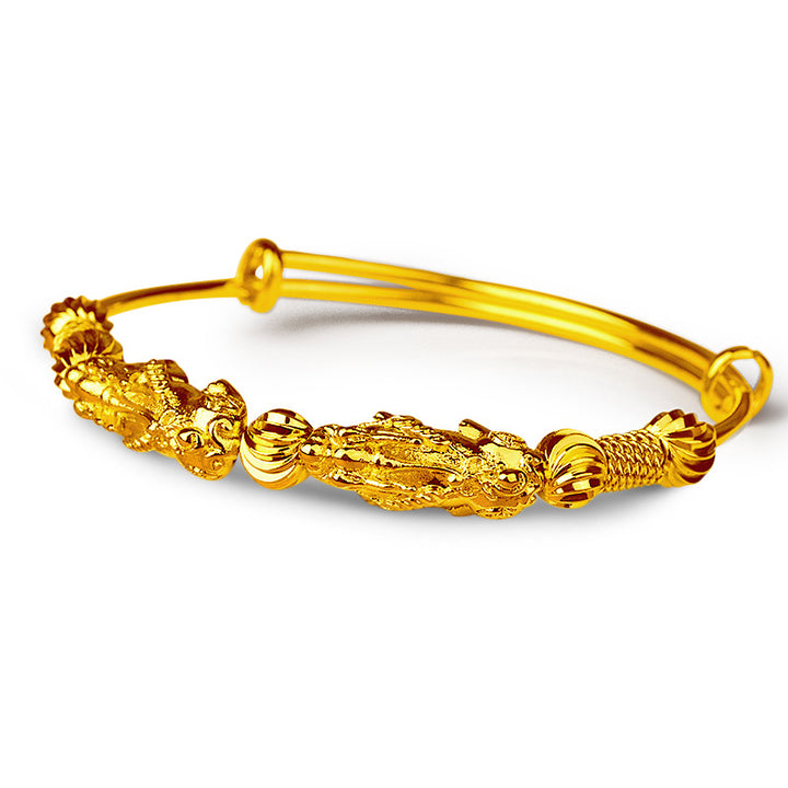 Exquisite adjustable transfer beads 14k gold bracelets womens jewelry