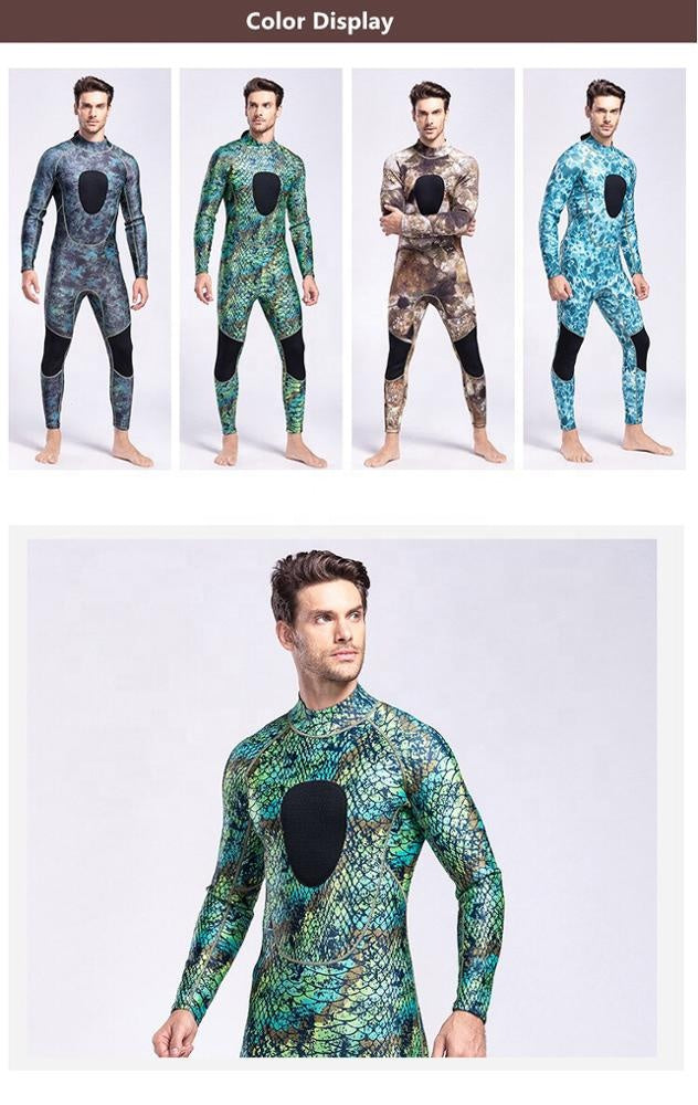 Mens Spearfishing  Wetsuit Surfing 3Mm Neoprene One Piece Snorkel Free Diving Suits