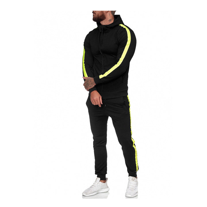 KX-TZ01 New Fashion Stitching 2 Piece Joggers Suits Long Sleeve Sweatsuit Tracksuit Set Blank Hooded Mens Sweat Suits