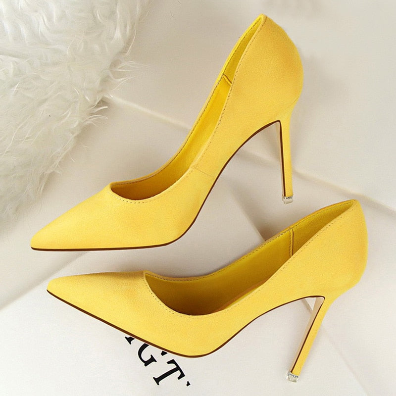 Apparel & Accessories > Shoes fashion pump high heels casual pointed toe