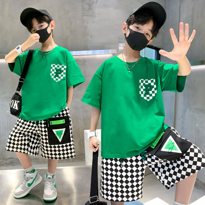 2022 Fashion Baby Boy's Suit Cotton Summer Casual Clothes Set Top Shorts 2PCS Clothing  for Boys  Kids Clothes 4-14 Years