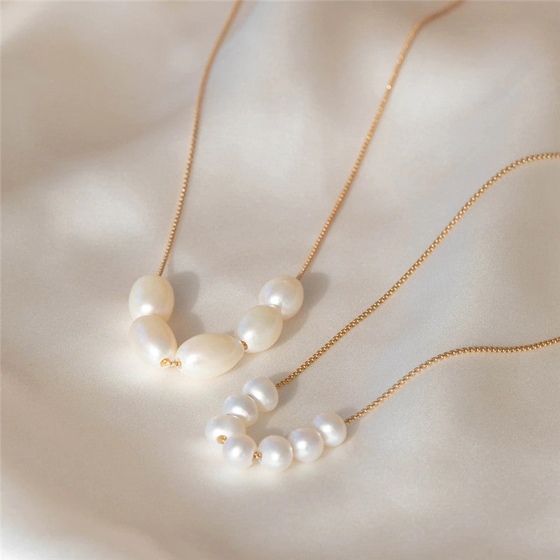 Silver womens 18k Gold Mini Irregular Freshwater Pearls