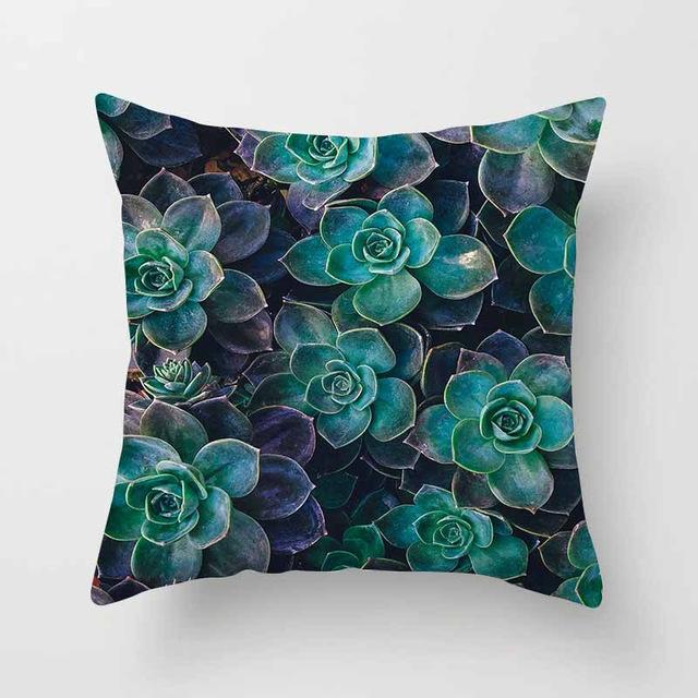 Vintage Flower Tropical Leaves Cushion Cover