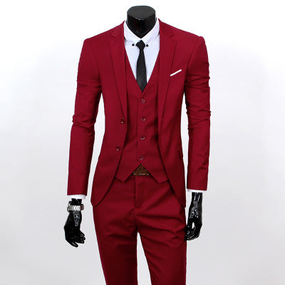 Blazers Pants Vest Set Mens Fashion Three Piece Suit Sets / Male Business Casual Coat Jacket Waistcoat Trousers Blazer