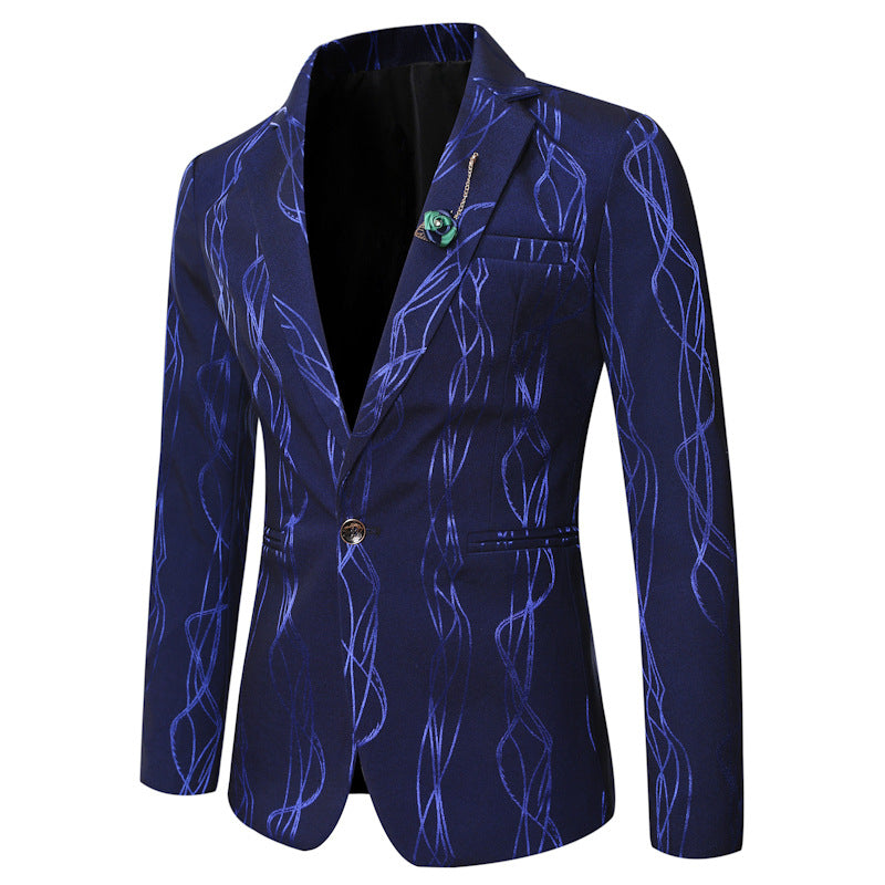 Mens Blazer 2021 Spring and Summer New Style Men's High-Quality Fashionable Bright  Printing Slim  Men Suit Jacket