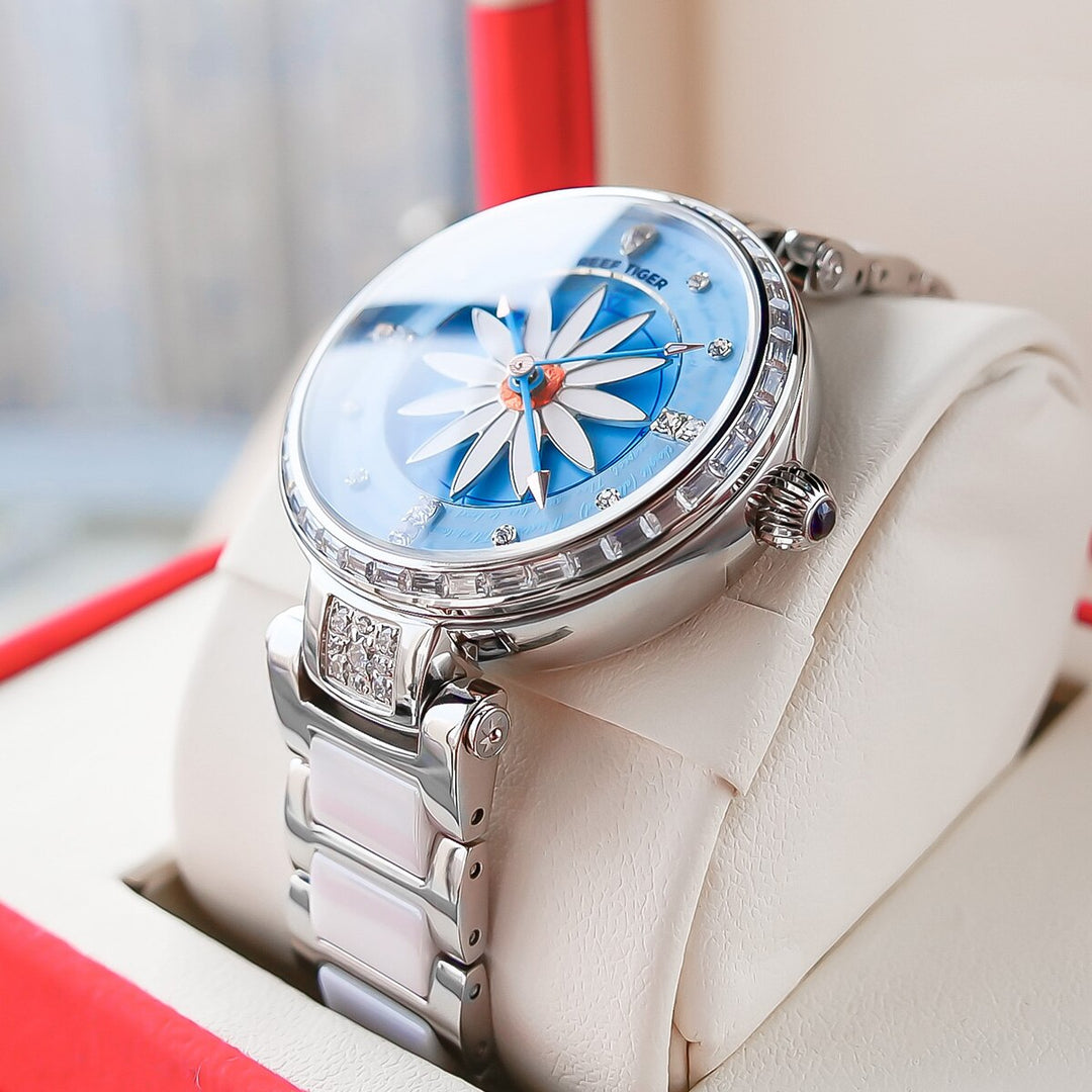 Fashion lily women watch diamonds bezel full stainless steel watch