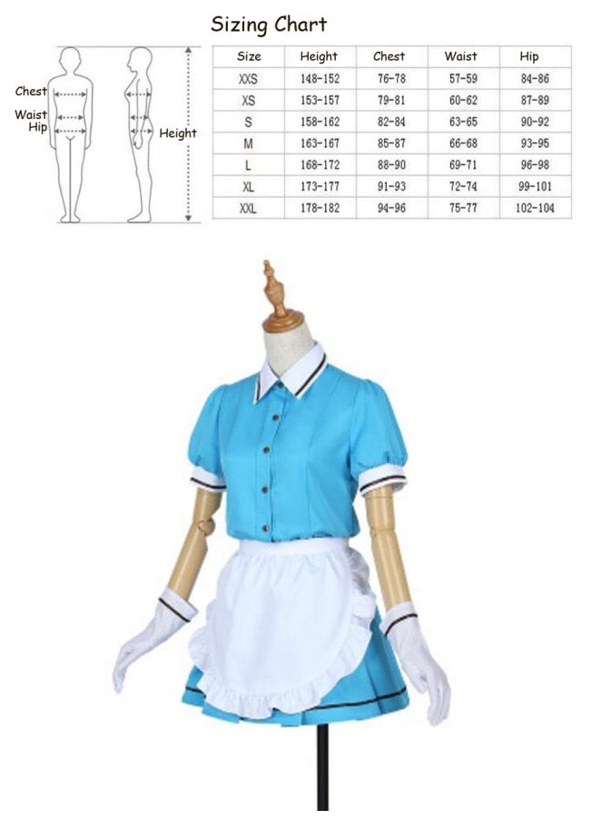 Anime Blend S Cosplay Costume Hinata Kaho/Hideri Kanzaki/Maika Sakuranomiya/Amano Miu/Mafuyu Hoshikawa Maid Apron Dress Uniform