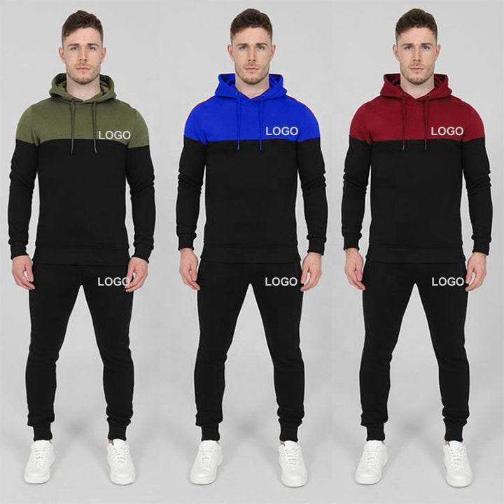 Trendy Pullover Hood Tracksuit Sets Bulk Running Sports Wear Jogging Suits Sweatsuit Men