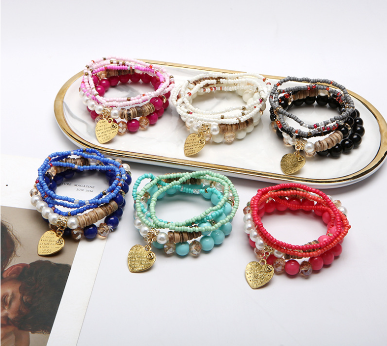 Multi-Layer Rice Beads Hand-Woven Original Bracelets Jewelry European and American Jewelry Wholesale