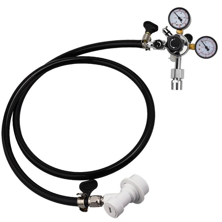 Home brew beer gas line assembly 5 16 pvc carbonation hose w21 8 co2 regulator with convert adapter