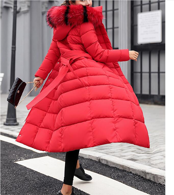 Корабль из России Slim Women Winter Jacket Cotton Padded Warm Thicken Ladies Coat Long Coats Parka Womens Jackets F101