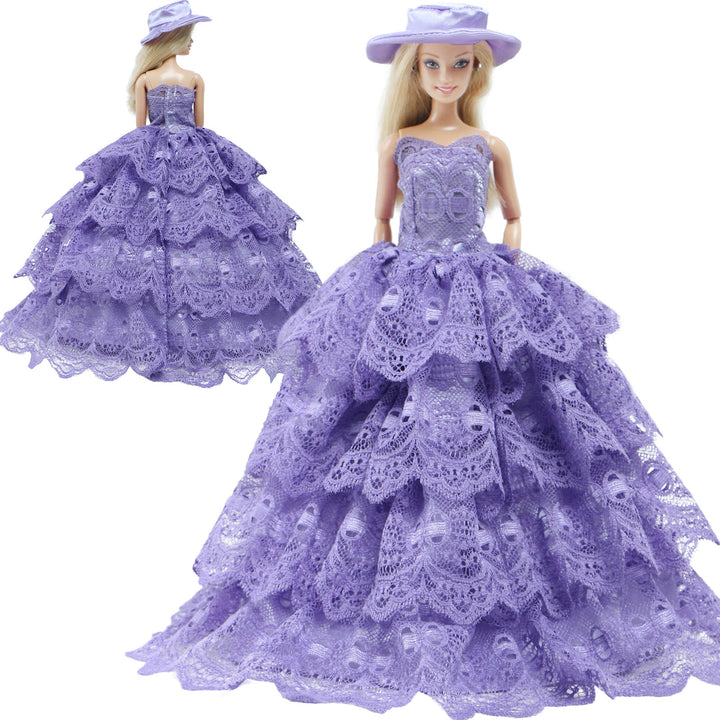 Handmade Wedding Doll Dress Princess Evening Party Ball Long Gown Skirt Bridal Veil Clothes for Barbie Doll Accessories DIY Toy