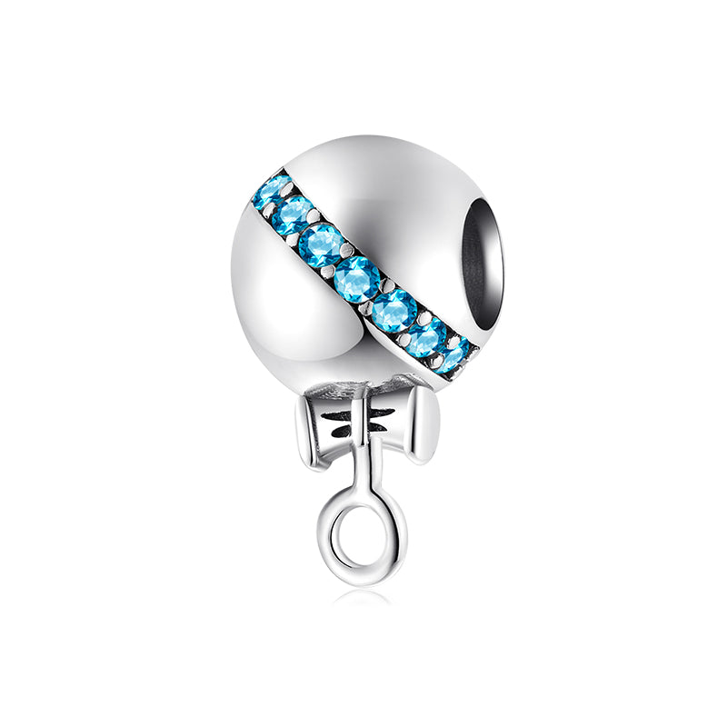 Sterling silver fashion blue enamel baby charms bracelet jewelry