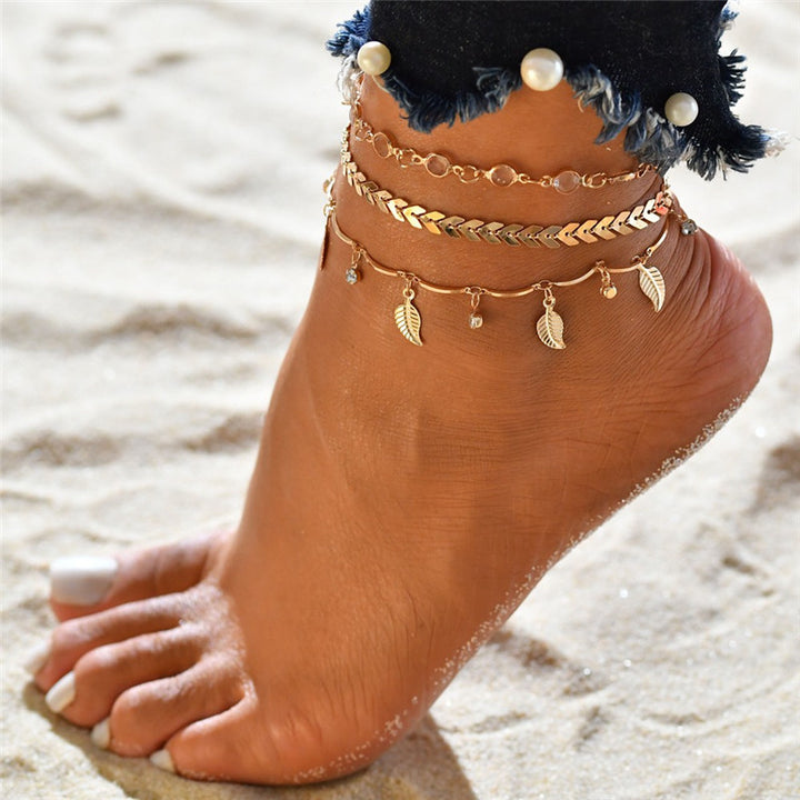 Wholesale Chain Anklet on the Leg Foot Bracelet Women Simple Slim Adjustable Wire Ankle Summer Beach Jewellery