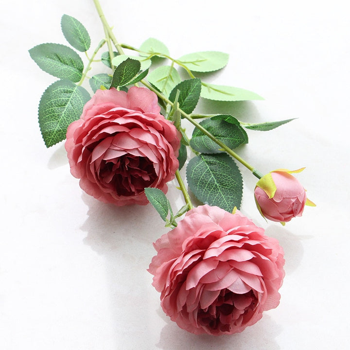 Beautiful rose peony artificial silk flowers small bud wedding bouquet décor