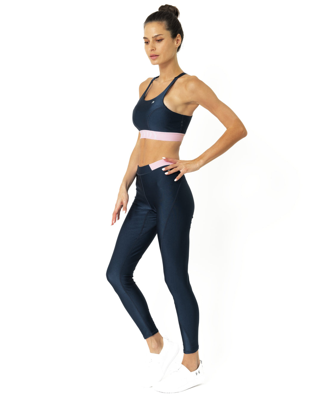 Hudson Two Piece Workout Set - Sports Crop Bra and Mid Rise Leggings