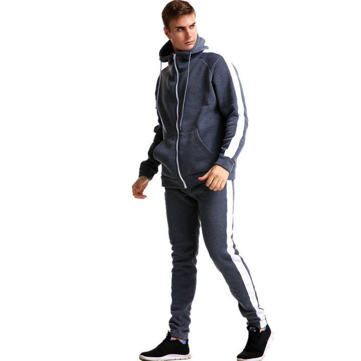 High Performance Men's Fashion Sport Sportswear Jogging Casual Hoodie Coat With Zip Sweatshirt Tracksuit Men's Gym Fitness Set