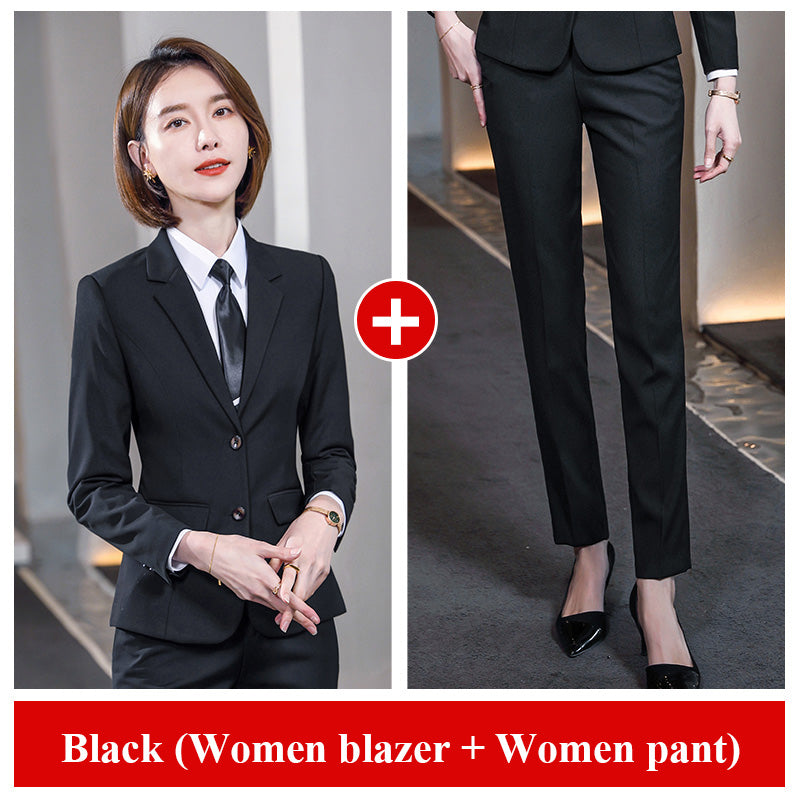 Wholesales 2 Piece Suit Fashion Business Formal Same Style for Men and Women Plus Size Men Pant Suit Jacket Office Work Blazer