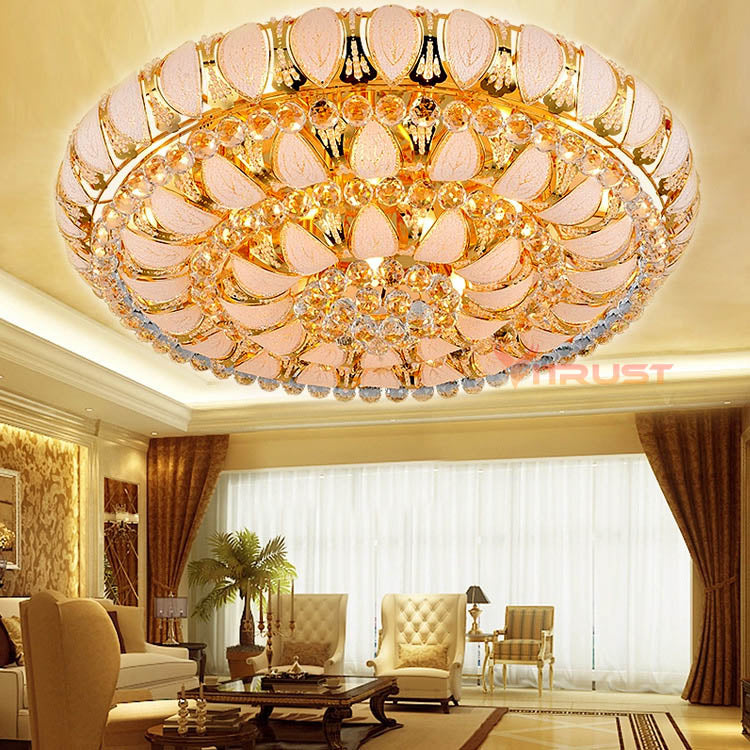 Luxury Lustre Modern Crystal Chandelier Chrome Finish LED Ceiling Lamp for Livingroom Bedroom Indoor Lamp 110-240v