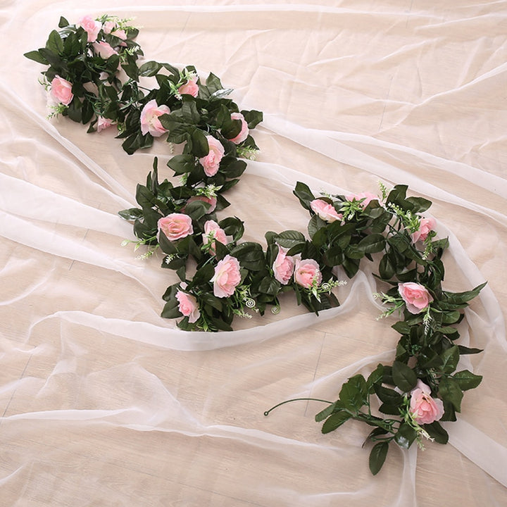 Silk artificial rose vine hanging flowers for wall décor