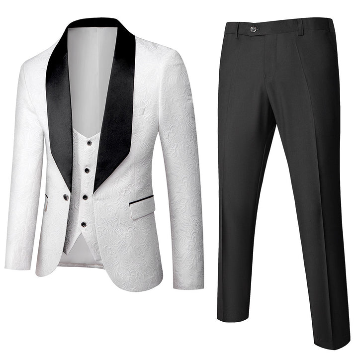 Jancember HZ18 2021 Italian Design Smoking Tuxedo Jacket 3 Piece Groom Terno Suits for Mens Wedding Suits