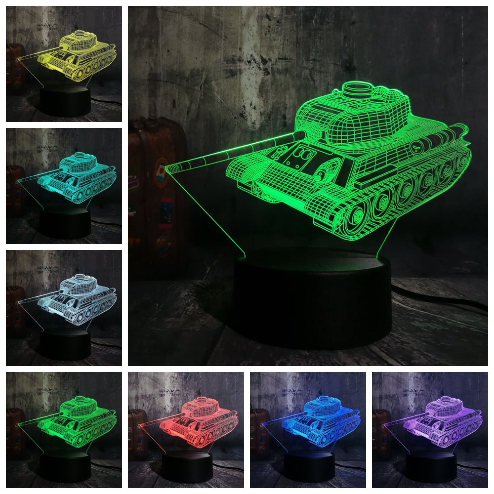 Remote control jeep car 7 color dimming gradient rgb 3d led night lamp décor