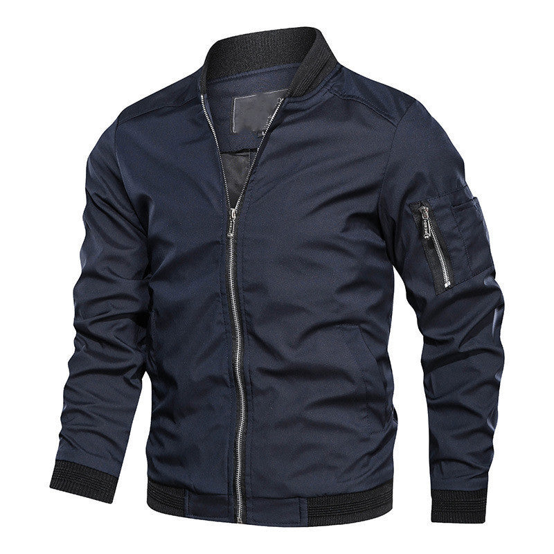 Mens clothes winter windproof long sleeve casual bomber jacket