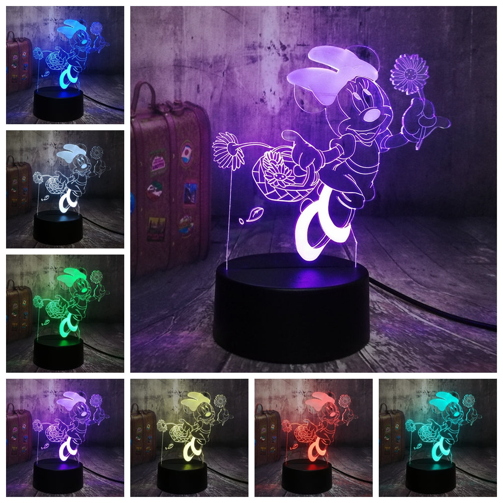 Remote control beautiful queen elsa 3d visual led lamp décor