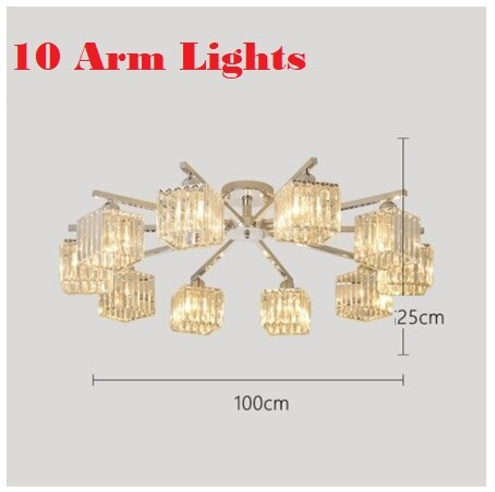 Modern Chrome Led Ceiling Chandelier Lighting Crystal