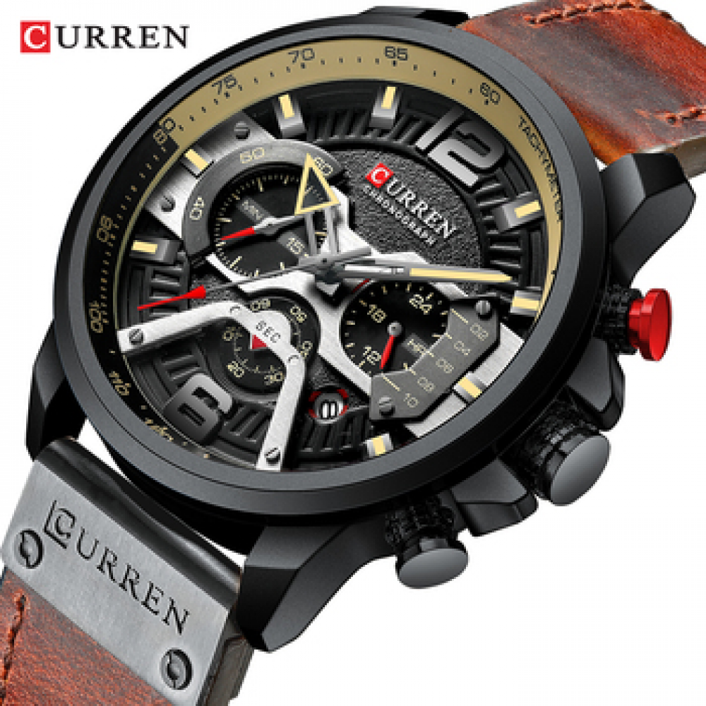 Mens high quality quartz movement waterproof wrist watches