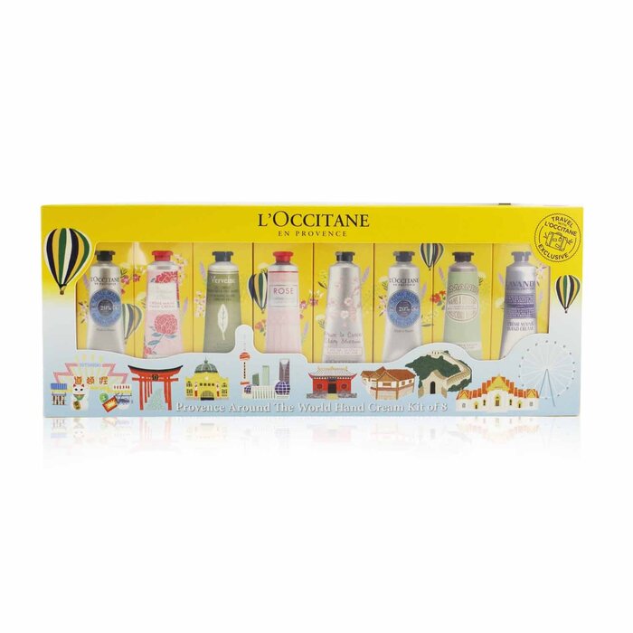 l'OCCITANE - Provence Around the World Hand Cream Kit of 8: (2xShea Butter + 1x Rose, Cherry Blossom, Lavender, Peony, Almond, V